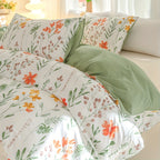 Floral Duvet Cover Set 3-Piece Soft Breathable Polyester – Flowers & Plants Print Comforter Cover with Zip Closure, Twin Full Queen King Bedding Set No Insert