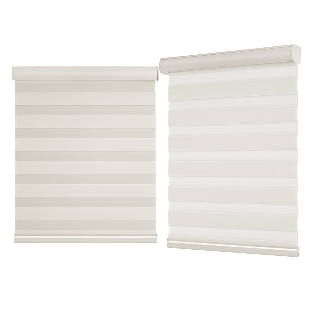 Cordless Zebra Blinds for Windows - Dual Layer Light Filtering & Blackout Roller Shades, Easy Install Custom Width 20"-64" x 72"H, Modern Window Treatment for Bedroom Living Room, 4 Colors