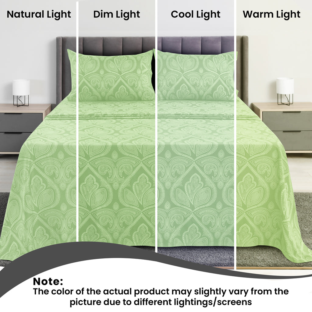 Paisley Bed Sheet Sets Queen King Twin Full Cal King – Soft Brushed Microfiber Deep Pocket Fitted Sheet & Pillowcases, Wrinkle Free