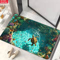 Sea Turtle Illusion Doormat 700GSM, Non-Slip Microfiber Absorbent Rug, Machine Washable Mat for Bathroom Bedroom Living Room Entrance Outdoor Camping