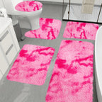 Plush Bath Rugs Set 1-6 Pieces, Multi-Color Microfiber Non-Slip Bathroom Mats – Soft Water Absorbent Thick Machine Washable Toilet Mats for Bathroom, Tub & Shower