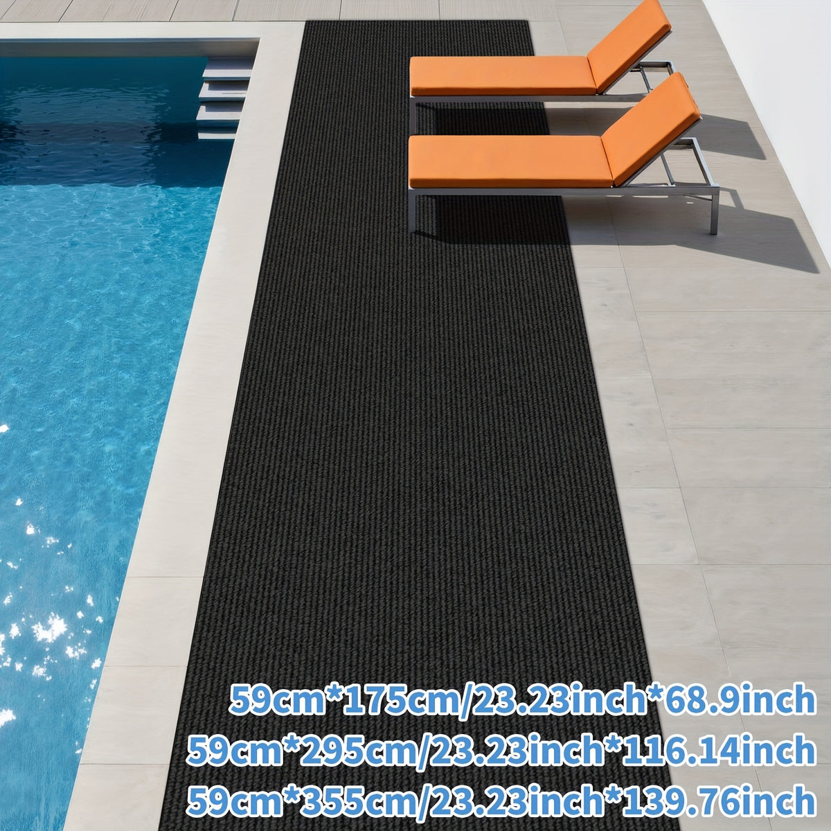 Non-Slip Long Runner Rug – 23.22" Wide, 4mm Thick Hallway Runner for Kitchen, Bathroom, Stairs & Entryway (Multiple Lengths & Colors)