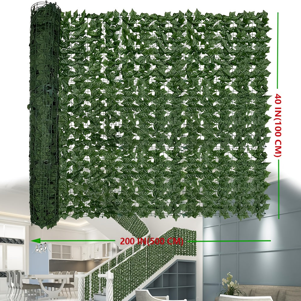 UV Resistant Artificial Ivy Privacy Fence Screen Faux Hedge Wall Panels Fake Ivy Vine Leaf Green Backdrop for Outdoor Garden Patio Balcony Backyard Indoor Decor Multiple Sizes