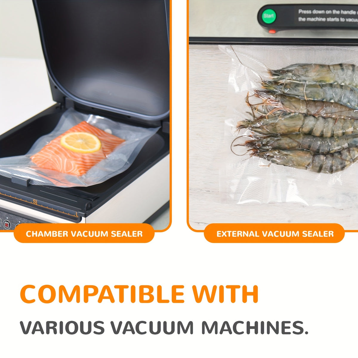 250-Piece BPA-Free Vacuum Sealer Bags, 3 Sizes (6"x10" + 8"x12" + 11"x16") for Food Storage & Meal Prep — Compatible with All Vacuum Sealing Machines