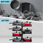 Kitchen Pot Rack Organizer – Multilayer Adjustable Metal Pan Holder, Cutting Board Storage, Detachable Shelves, Space-Saving Countertop Rack for Pots, Pans & Lids