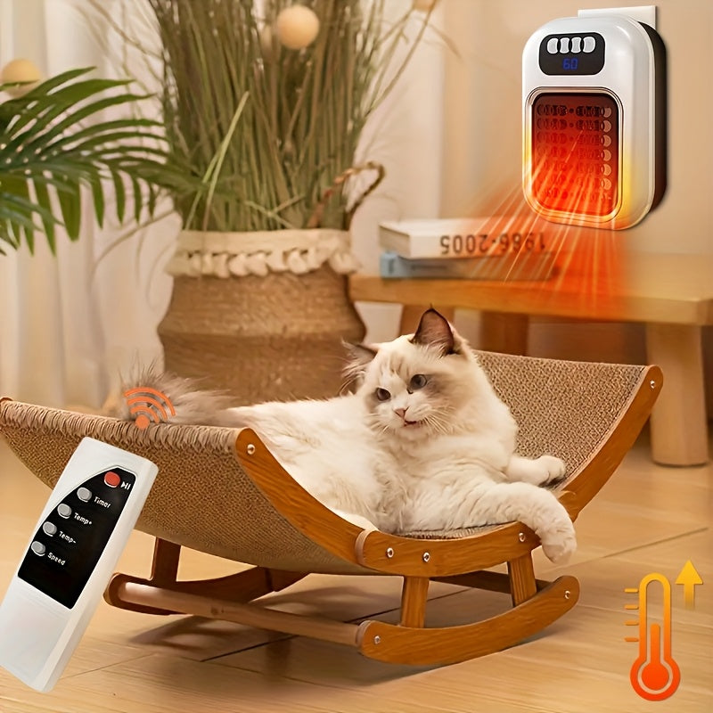 Wall Mounted Mini Electric Space Heater Portable with Display Screen Fast Heating 3 Modes Adjustable Temperature Overheat Protection for Home Office Bathroom Pet Bed RV