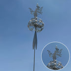 Stainless Steel Dancing Flower Fairy & Dandelion Garden Sculpture, Weather-Resistant Metal Outdoor Art Decor for Patio, Courtyard & Lawn, No Electricity Needed, Valentine's Day & Holiday Gift