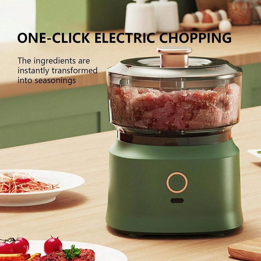 Mini Electric Food Chopper USB Rechargeable, Meat Grinder Vegetable & Garlic Mincer, Compact Cordless Kitchen Food Processor with Copper Motor