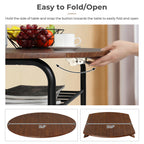 3-Piece Bistro Dining Set Drop Leaf Table and 2 Chairs Space Saving Kitchen Table Set for 2 with Wine Rack Metal Frame for Small Space Apartment Breakfast Nook