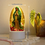 Guadalupe Prayer Night Light with Warm White Glow & Switch Control – Christian Home Decor for Prayer Room, Baptism Gift, Worship Altar & Spiritual Atmosphere
