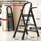 Heavy-Duty Folding Step Ladder 2 3 4 5 Step 500 Lbs Capacity Non-Slip Lightweight Portable Plastic Stepladder for Home and Industrial Use