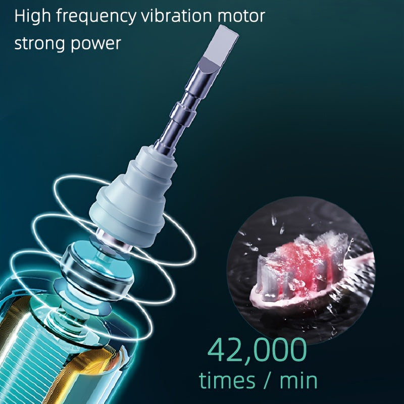 IPX8 Sonic Electric Toothbrush USB Rechargeable 5 Brush Heads Metal Shaft Smart Timer Couple Set for Adults Men Women