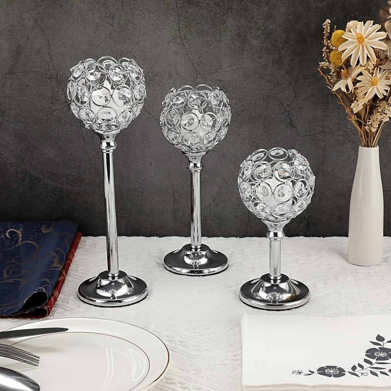 Crystal Candelabra Centerpiece Set of 6 – Elegant Wedding Table Decoration, Candlelit Dinner Photo Props, Birthday Anniversary Party Decor for Home Hotel Banquet (Candles Not Included)