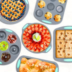 Silicone Bakeware Set – 45, 53 or 83-Piece with Cake Molds, Baking Sheet, Donut Pan, Muffin Pan, Baking Cups & Measuring Cups and Spoons