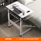 Rolling Laptop Desk Movable Adjustable Height 360 Degree Rotating Wheels Bedside Computer Desk for Bedroom Living Room Dormitory Multifunctional Student Writing Desk Multiple Colors