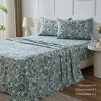 Deep Pocket Printed Sheet Set 3 or 4 Piece Breathable Cool Sheets Luxury Hotel Bedding Soft Wrinkle-Resistant Twin Full Queen King Cal King - Buffalo Check Botanical Florence Paisley Patterns