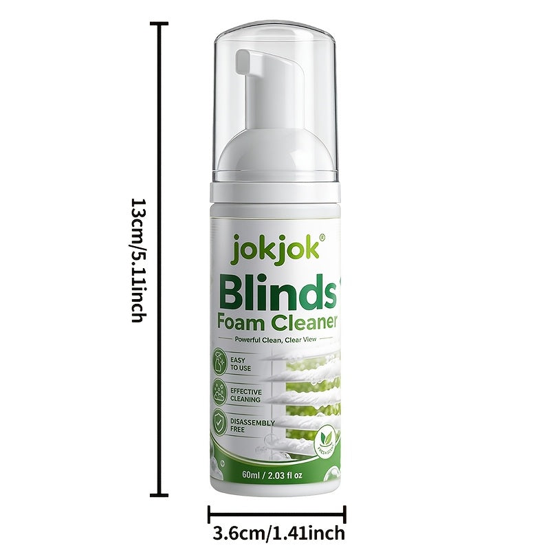 Window Blind Foam Cleaner Spray 2.03 oz – Fast-Drying Glycerin Formula Removes Dust, Stains & Odors from Metal & Plastic Blinds, No Disassembly, Includes Bonus Towel