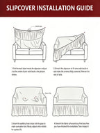 Seersucker Sofa Cover All-In-One Stretch Slipcover – Elastic Band Polyester Spandex Machine Washable Couch Protector for Armchair Loveseat 1 2 3 4 Seater Solid Color