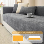 Chenille Sofa Cover for 3 4 Seater Washable Non-Slip Couch Cover Pet Friendly Furniture Protector Gray Brown Living Room