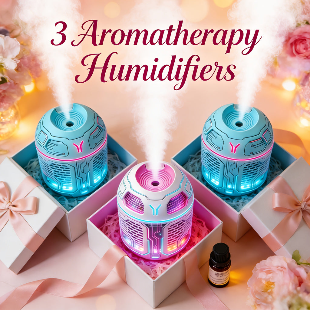 Mini Diffuser Set 3pcs Aromatherapy Humidifier Odor Eliminator Cool Mist for Car Bedroom Dorm No Filter Low Voltage Gift for Women