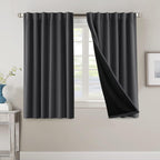 Blackout Curtains 2 Panels 100% Room Darkening 96 Inch Long – Triple Weave Thermal Insulated Back Tab & Rod Pocket Window Drapes for Bedroom & Living Room