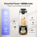 Portable Blender USB-C Rechargeable 6-Blade Stainless Steel – Ice Crush Smoothie Maker with Digital Timer, Battery Display & No-Spill Lid for Gym, Travel & Protein Shakes, Pink or White