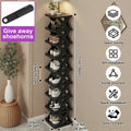 Stackable Shoe Rack Organizer 6 or 9 Tier – Plastic Vertical Shoe Shelf for Entryway, Hallway, Bedroom & Closet, Holds 6–9 Pairs, Easy Assembly, Black or White