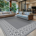 Outdoor Rug for Patio Foldable Reversible Plastic Straw Mat – Waterproof Area Rug for RV, Deck, Porch, Camper, Picnic & Balcony, 4 Sizes
