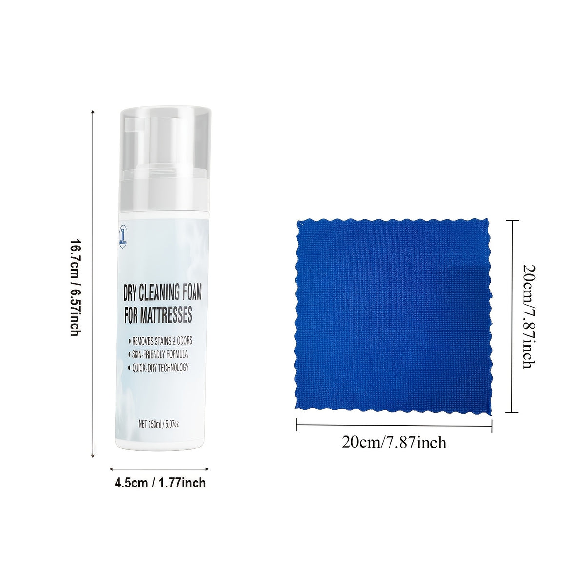 No-Rinse Furniture & Mattress Spot Cleaning Spray - Fabric Stain Remover for Sofas, Carpets & Car Seats, Spray-Wait-Wipe Formula, Quick Dry No Sticky Residue
