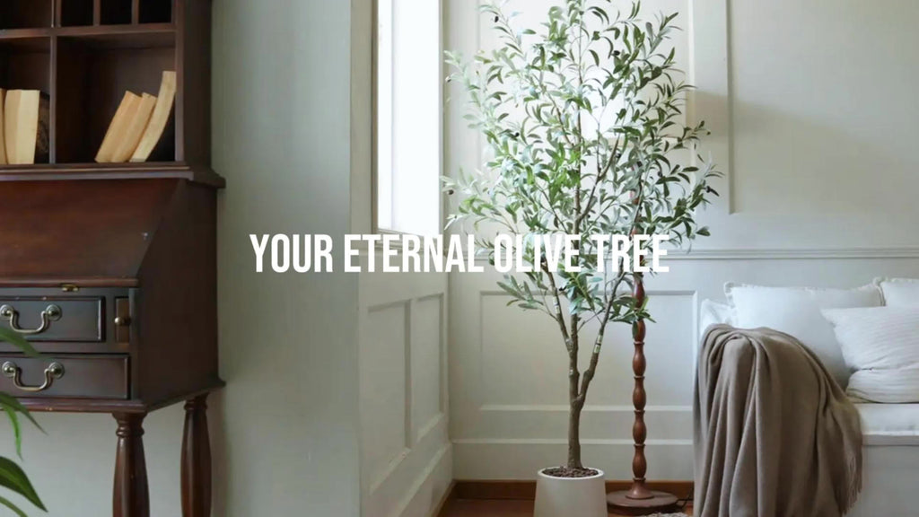 Artificial Olive Tree 5/6/7FT Multi-Trunk Pre-Potted – Lifelike Faux Indoor Tree with 706-1296 Leaves & Realistic Olives – Mediterranean Farmhouse Decor for Home, Office & Porch