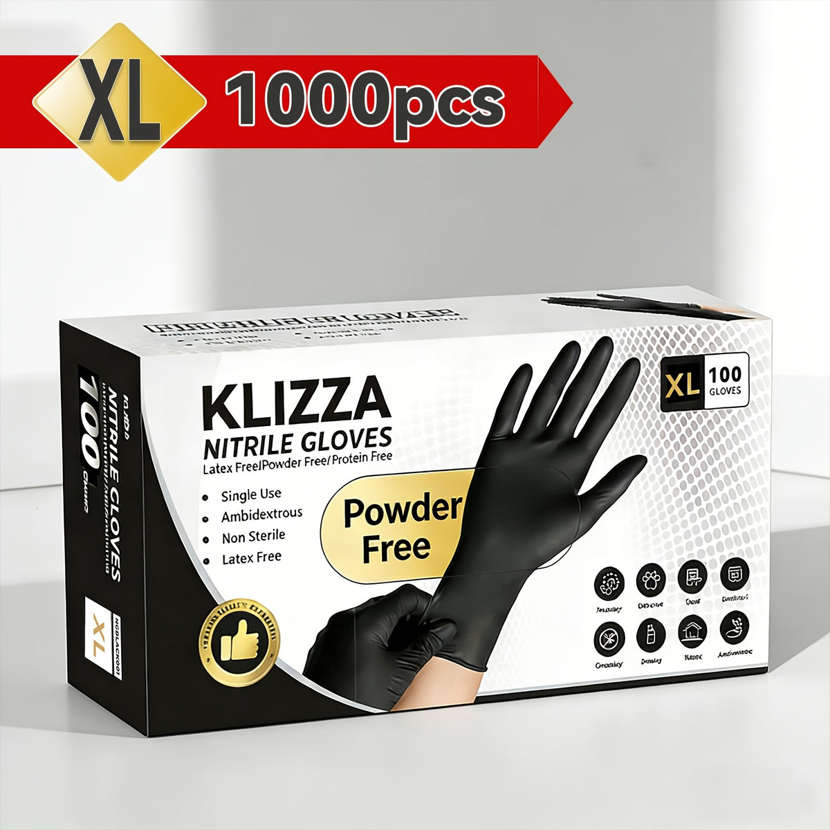 Black Nitrile Gloves Disposable Food Safe Latex Free Powder Free Heavy Duty Puncture Resistant Kitchen Cooking Cleaning Dishwashing Gloves S M L XL 200 600 1000 Count