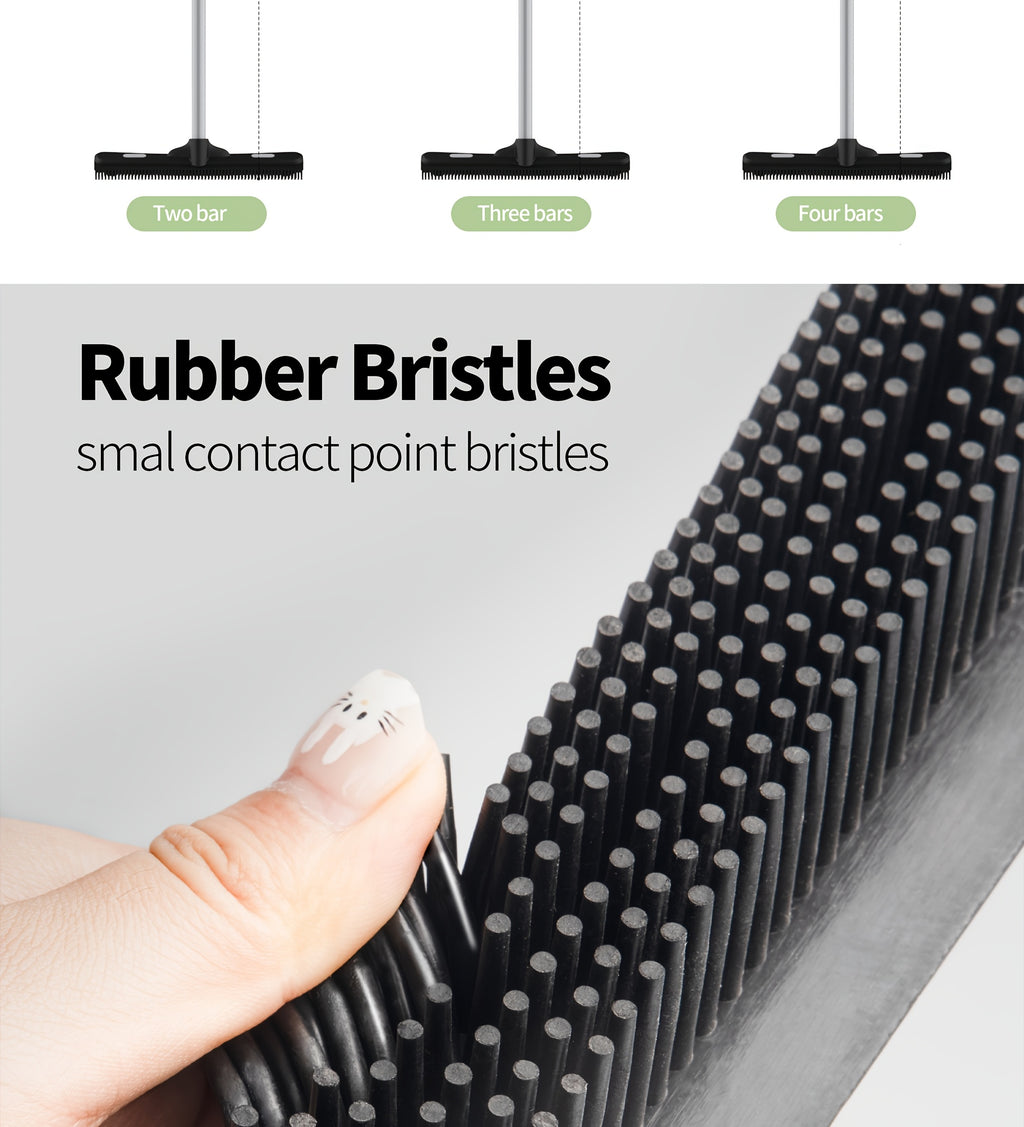Rubber Floor Brush with Expandable Design – Soft Multi-Surface Floor Cleaner for Bathroom, Bedroom, Kitchen & Living Room, Gentle Scrubbing with Multiple Components Included