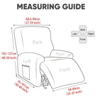 Stretch Recliner Chair Covers 4-Piece Set Non-Slip Elastic Bottom Slipcovers for Reclining Chair – 92% Polyester Polar Fleece Furniture Protector for Living Room Pet Scratch Stain Protection