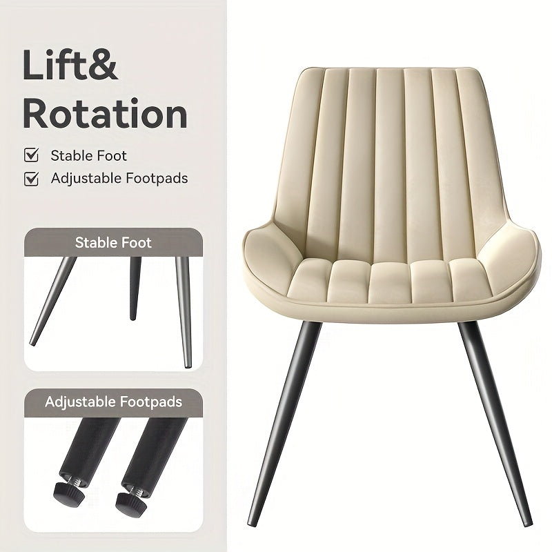 Modern Upholstered Dining Chairs Set of 2 or 4 – Thick Cushion Fabric Side Chairs with Metal Legs | Kitchen, Dining Room, Office & Bar