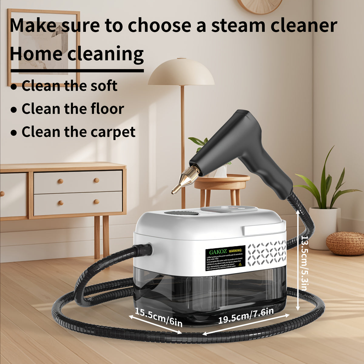 Handheld High-Pressure Steam Cleaner – High-Temperature, LCD Display, Multi-Speed Control | Carpet, Kitchen, Sofa & Tile Cleaning