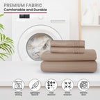 Brushed Microfiber Bed Sheet Set 6 Piece with Embroidered Pillowcases - Hotel Luxury Deep Pocket 16 Inch, Soft Breathable All Season, 24 Colors, Twin Twin XL Full Queen King Cal King