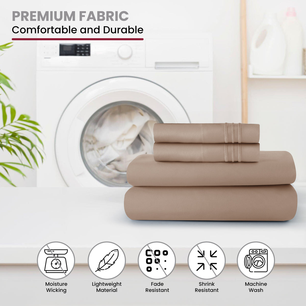 Brushed Microfiber Bed Sheet Set 6 Piece with Embroidered Pillowcases - Hotel Luxury Deep Pocket 16 Inch, Soft Breathable All Season, 24 Colors, Twin Twin XL Full Queen King Cal King