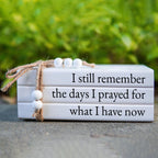 White Wooden Decorative Books Set of 3 – Rustic Farmhouse Faux Book Stack with Bead Tassels for Coffee Table, Shelf Decor, Living Room & Contemporary Home Decoration