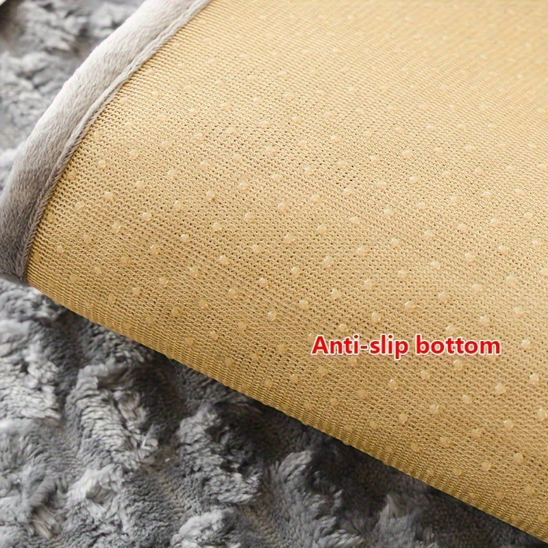 Honeycomb Velvet Sofa Slipcover Pet-Friendly Non-Slip with Cute Dog Embroidery, Bohemian Style Machine Washable Polyester Couch Cover for Sofa Cushion Backrest Armrest – Single Piece Home Decor, Grey