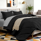Bed in a Bag 7-Piece Double-Sided Checked Comforter Set – Ultra Soft Fluffy All Season Bedding with Flat Sheet Fitted Sheet Pillowcases Shams, Twin XL Full Queen King