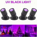 USB UV Black Light LED Mini Spotlights – Connectable 1W UV-A Blacklight for Glow Party, Bedroom Decor, Posters, Halloween & Pet Urine Detection – 2, 4 or 6 Pack