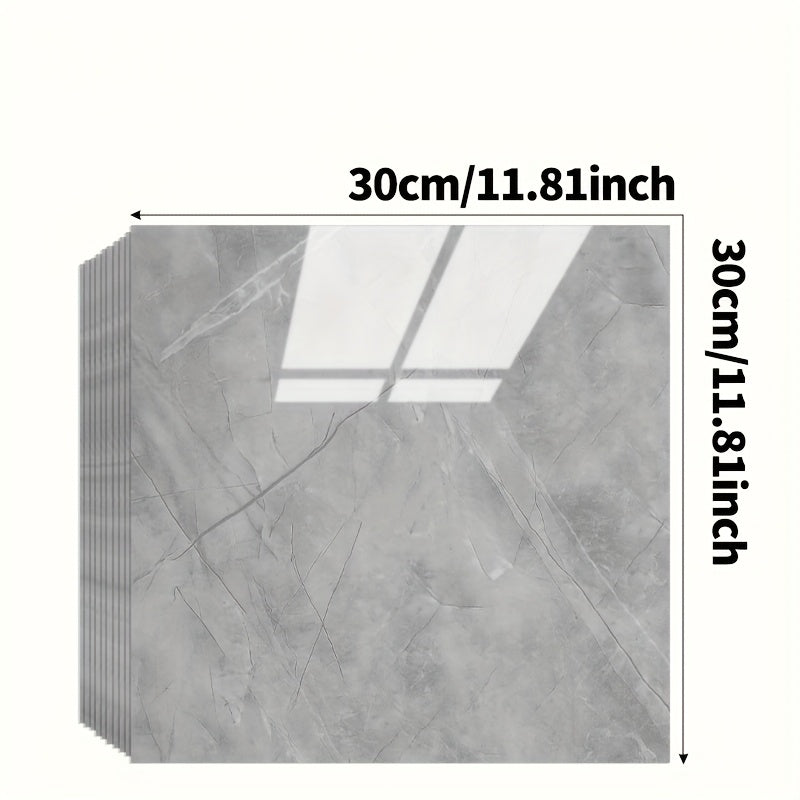 3D Marble Peel and Stick Wall Tiles 20/50pcs, Self-Adhesive Foam Wall Panels & Wall Stickers for Bathroom, Kitchen, Living Room & Bedroom Renovation, Easy to Cut & Clean, Grey Marble, Not Real Tile