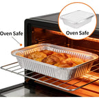 Disposable Aluminum Foil Pans 30-Pack with Lids 7.65x5.7 Inch - Foil Baking Pans for Cakes Cooking Heating Storing Food Prep, Holiday Baking Trays for Christmas Thanksgiving