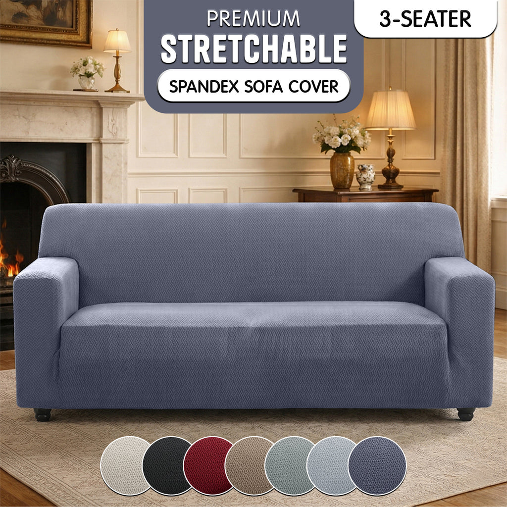 Luxury Spandex Sofa Cover Anti-Slip – Wrinkle-Free Elastic Couch Slipcover, Pet & Scratch-Proof, Machine Washable, All-Season, 7 Colors, 1/2/3 Seater, Living Room Home Decor