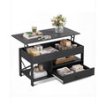 Lift Top Coffee Table with Storage Drawers & Hidden Compartment – Modern Wood Living Room Center Table, Space-Saving Multifunctional Design, 5 Colors