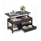 Lift Top Coffee Table with Storage Drawers & Hidden Compartment – Modern Wood Living Room Center Table, Space-Saving Multifunctional Design, 5 Colors