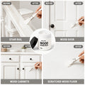 Wood Touch-Up Repair Paste with Brush – 4 Colors White, Light, Medium & Dark Brown for Scratches, Chips, Dents & Faded Wood on Floors, Cabinets, Doors, Tables & Chairs