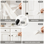 Wood Touch-Up Repair Paste with Brush – 4 Colors White, Light, Medium & Dark Brown for Scratches, Chips, Dents & Faded Wood on Floors, Cabinets, Doors, Tables & Chairs