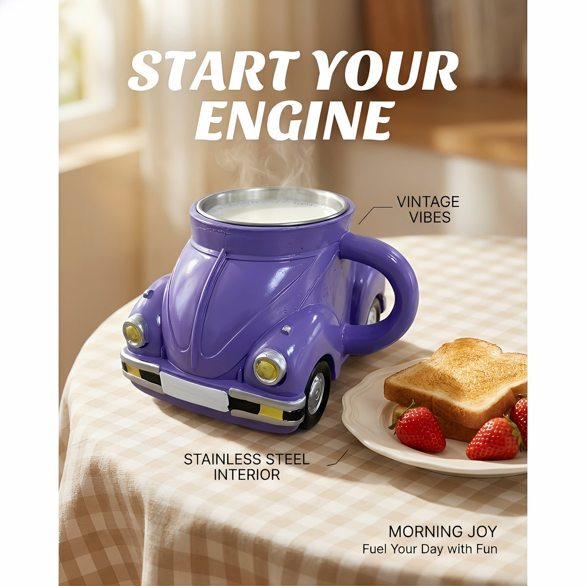 Sports Car Shaped Coffee Mug | Novelty Large Capacity Unique Drinkware Office Decor Gift for Car Lovers