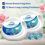 5-in-1 Laundry Detergent Pods, Ocean Breeze Scent, 8X Cleaning Power – HE Compatible Stain & Odor Eliminator Liquid Capsules, Fabric Safe, 60 / 120 Count